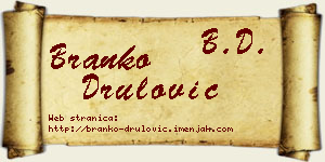 Branko Drulović vizit kartica
